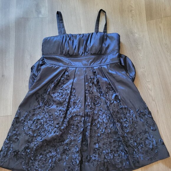 Elegant R&M Richards Blue Sleeveless Cocktail Dress With Floral Appliqué & Bow B - Picture 7 of 8